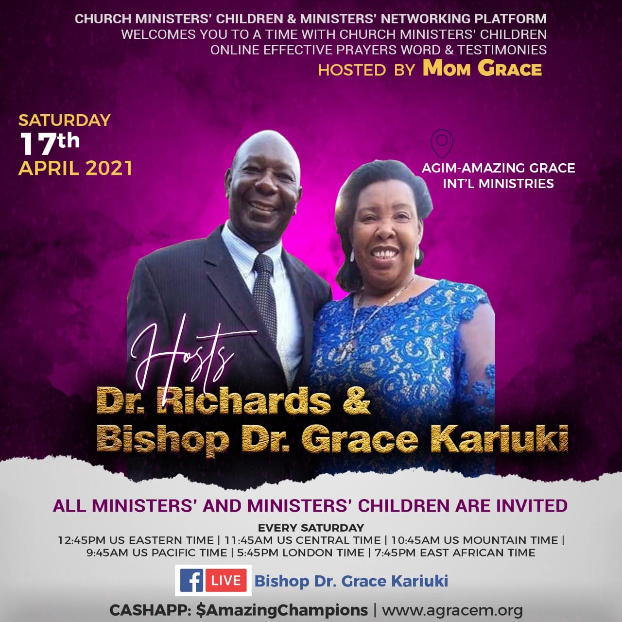 Weekly Telecast on 17th April 2021 : Guests – Prophet Steve & Pastor Grace Omodex