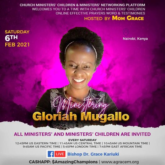 Weekly Telecast on 6th Feb 2021 : Guest – Gloriah Mugallo