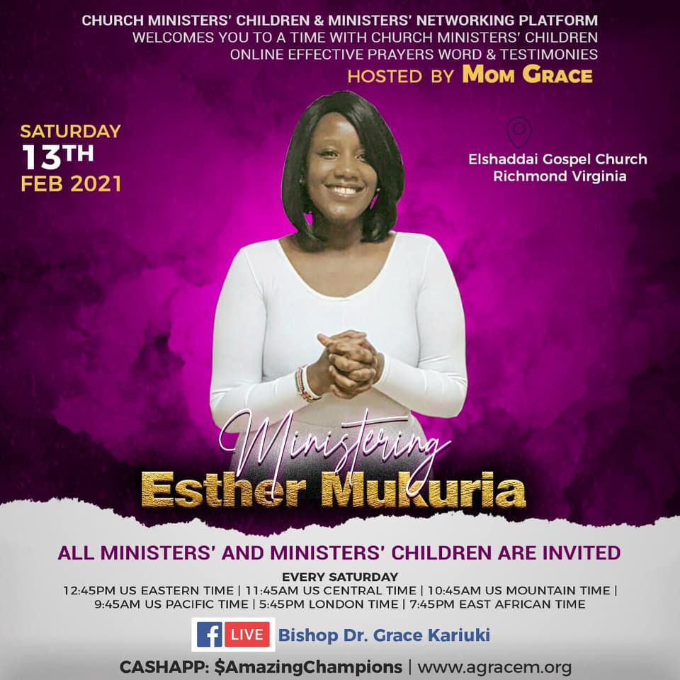 Weekly Telecast on 13th Feb 2021 : Guest – Esther Mukuria