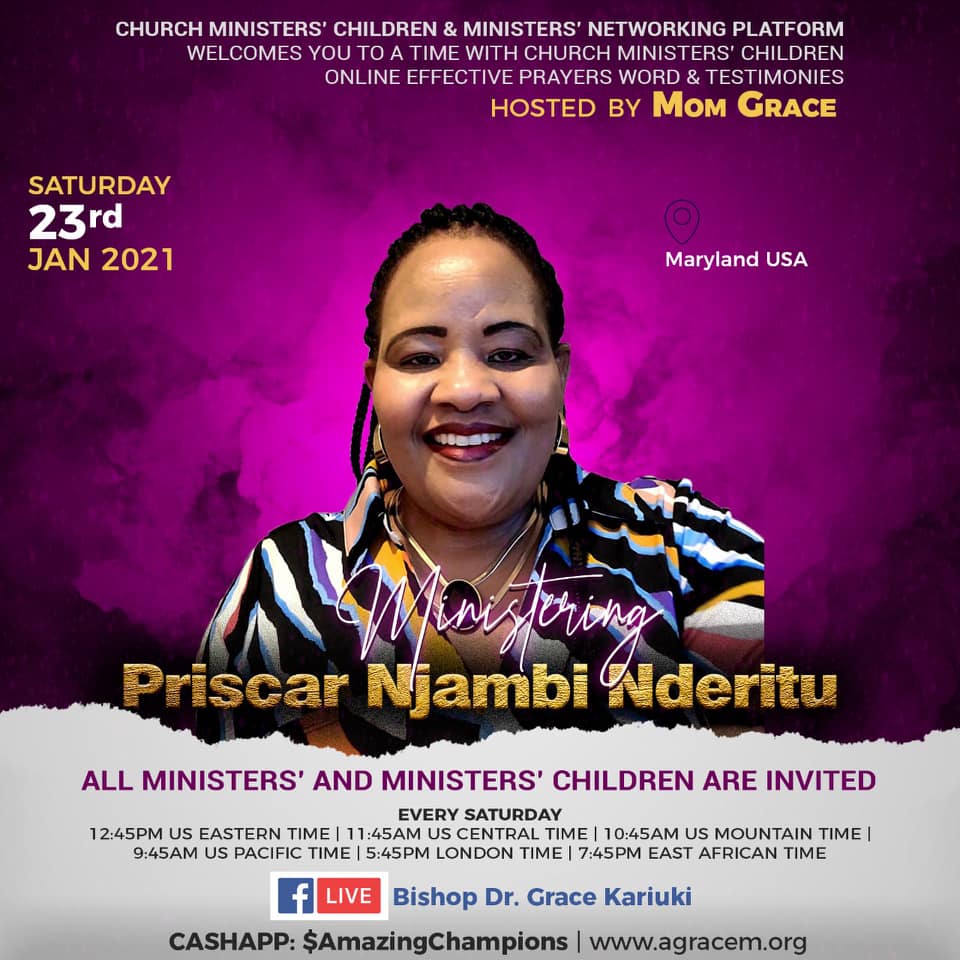 Weekly Telecast on 23rd Jan 2021 : Guest – Pastor Njambi Nderitu