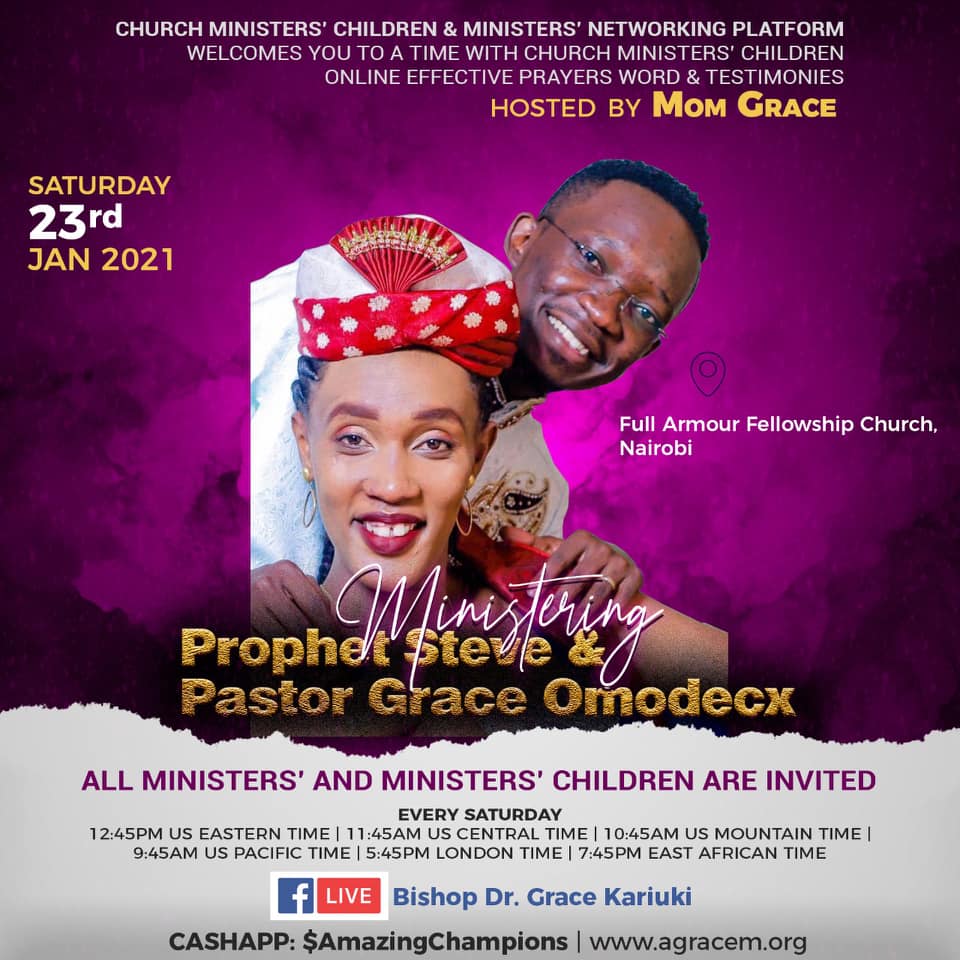 Weekly Telecast on 23rd Jan 2021 : Guests – Prophet Steve & Pastor Grace Omodex