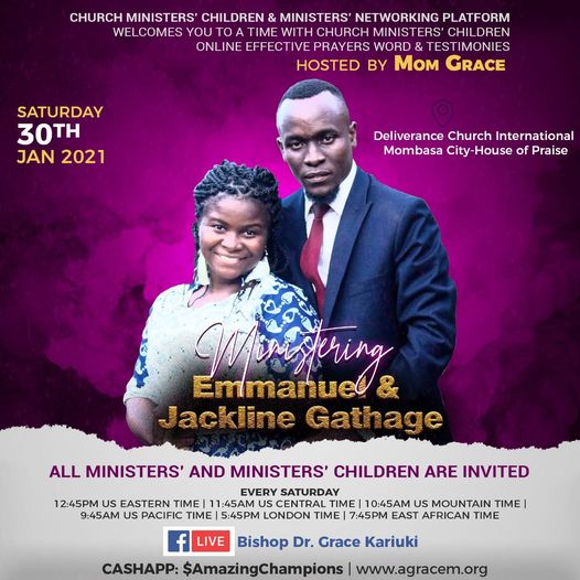 Weekly Telecast on 30th Jan 2021 : Guests – Emmanuel and Jackline Gathage