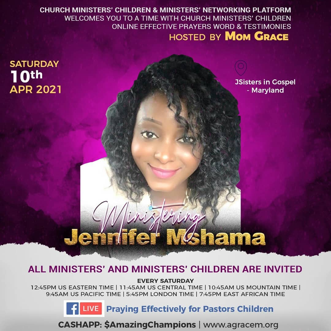Weekly Telecast on 10th April 2021 : Guest – Jennifer Mshama