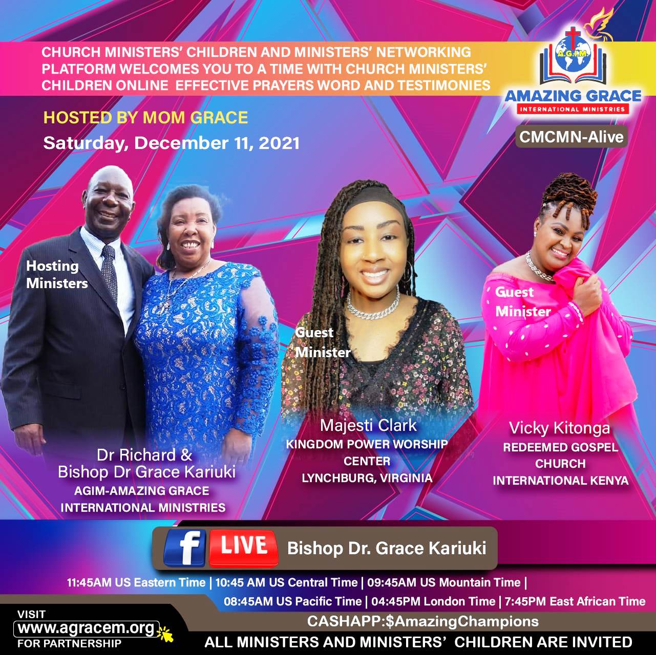Weekly Telecast on 11th December 2021 : Guests – Majesti Clark and Vicky Kitonga